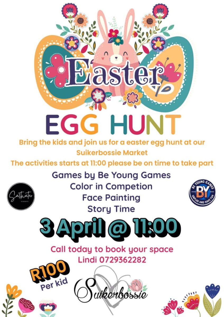 Easter Egg Hunt at  Suikerbossie in Kabeljous