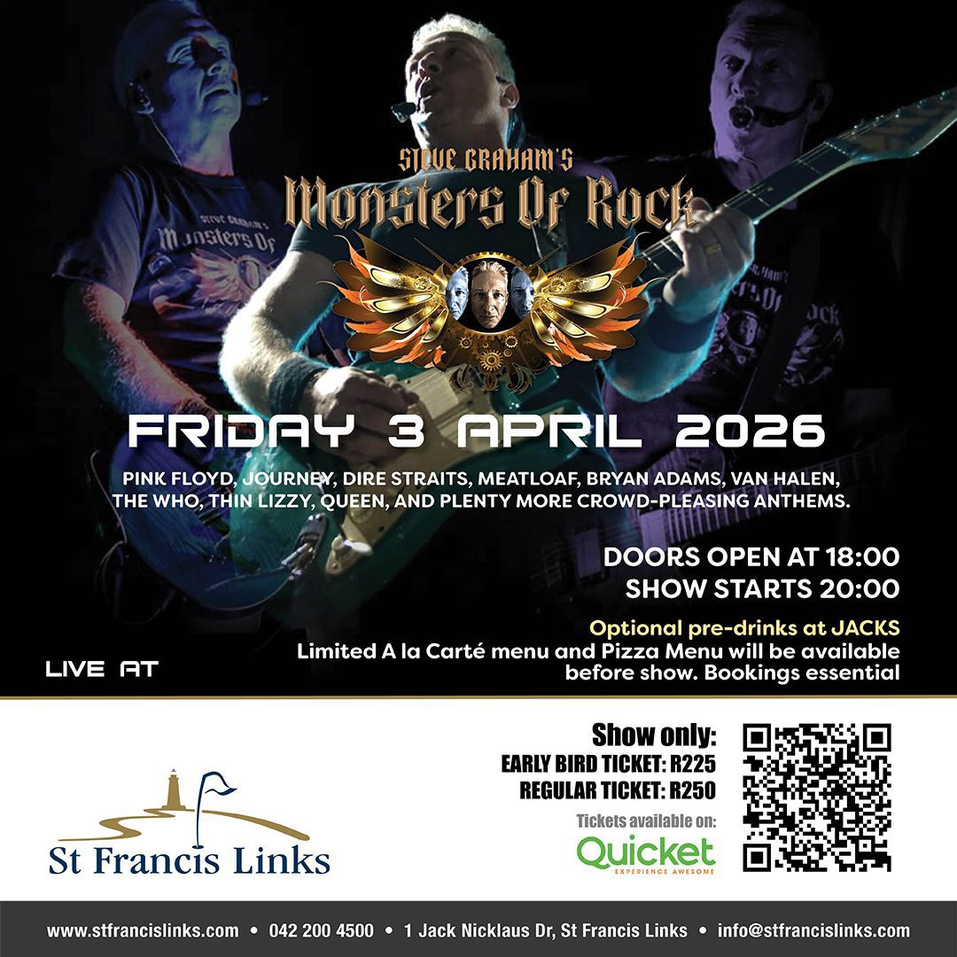 Steve Graham’s MONSTERS OF ROCK at  St Francis Links in St Francis Bay